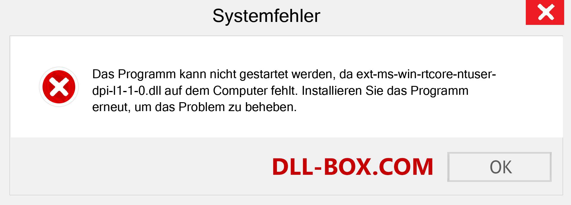ext-ms-win-rtcore-ntuser-dpi-l1-1-0.dll-Datei fehlt?. Download für Windows 7, 8, 10 - Fix ext-ms-win-rtcore-ntuser-dpi-l1-1-0 dll Missing Error unter Windows, Fotos, Bildern